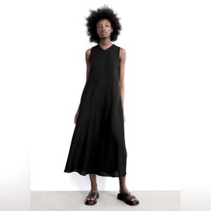 Zara Linen Blend Voluminous Dress